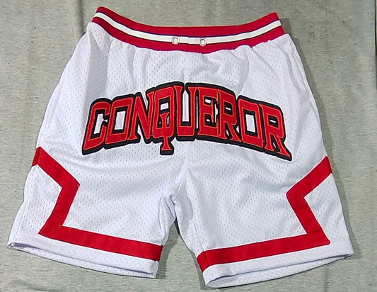 white conqueror shorts