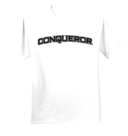 White Conqueror shirt words